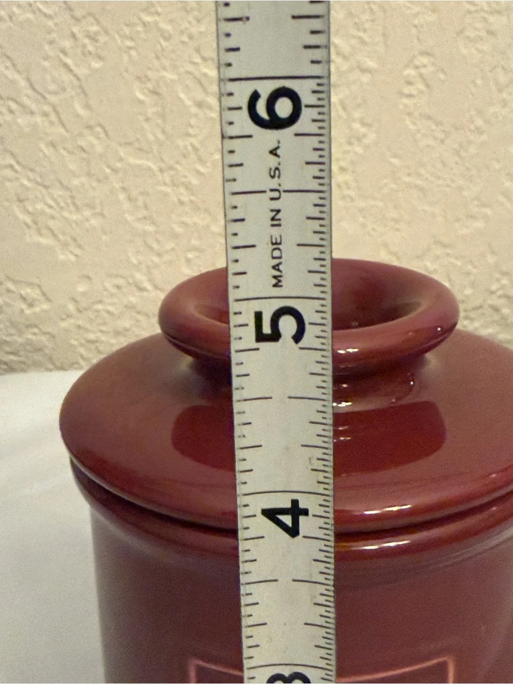 L. Tremain Beurre French Ceramic Butter Bell Crock Burgundy Red NWOT Unused